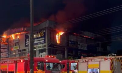 incêndio de grandes proporções atinge loja de materiais de construção no monte das oliveiras, em manaus